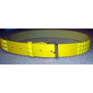  Yellow Studded Belt Snap On Belt Buckle 