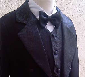 B11 New Black Tuxedo w/ Tail & Vest Boy Formal suit  