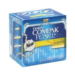  Tampax Compak Pearl Tampons, Plastic, Regular Absorbency 