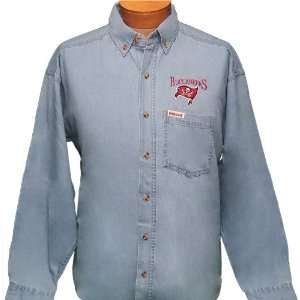   Denim NFL Tampa Bay Buccaneers Button up Long sleeve shirt Sports