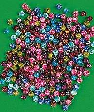 25 Swirl Plastic Beads Multi Colored Round Craft 1/4  