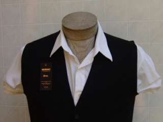   Baruffa MURANO 100 Merino Wool Mens Cardigan Pocket Vest Black  