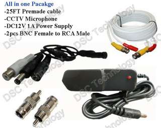 Mini SPY Microphone Pacakge, Power, 25FT Cable, MIC  