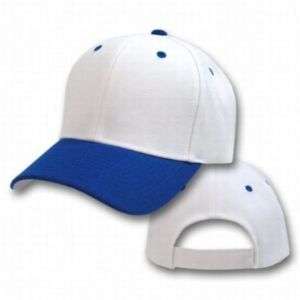 New Blank White Royal Baseball Hat Cap Velcro Adjust  