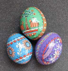 Pysanka Wooden Easter Eggs, Ukrainian Pysanky 3 T  
