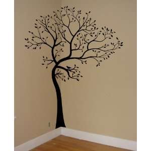  BLACK MATTE MATERIAL Large 6ft Tree Wall Decal with 18 