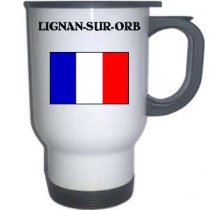  France   LIGNAN SUR ORB White Stainless Steel Mug 