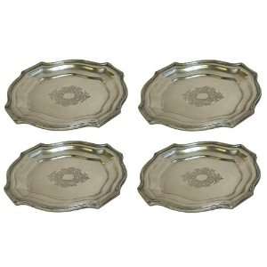 Antique Silver Chippendale Tray, Set of 4  Kitchen 