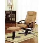   fabric massaging recliner chair and ottoman with wood and metal frame