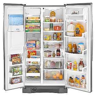 25.6 cu. ft. Side By Side Refrigerators w/ In Door Ice & Quick Ice 