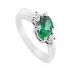   and Cubic Zirconia Ring  10K White Gold   1.10 CT TGW   Size 9.5