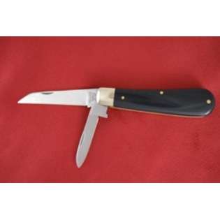 JosephRodgers Lambsfoot&Pen Blade Pocket Knife Black Derlin Scales 