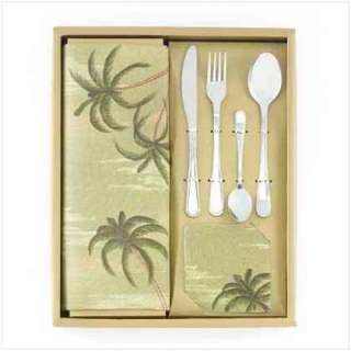 24 PIECE PALM TREE TABLE TOP SET COASTERS PLACEMATS  