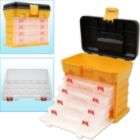 53 Compartment Durable Plastic Storage Tool Box   Yellow