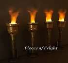 NEW Flaming Halloween TORCHES Prop BATTERIES INCLUDED  