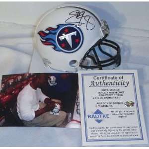  Eddie George Tennessee Titans Autographed Mini Helmet 