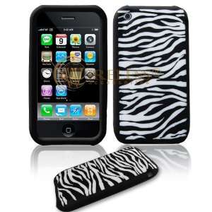 and White Zebra Animal Skin Design Laser Cut Silicone Skin Cover Case 