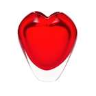 Luxury Lane Hand Blown Red Heart Shaped Art Glass Vase