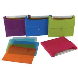 Filexec Neon Document Case with Window Neon 9.75x12 w/dividers package 