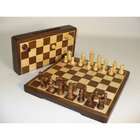 Worldwise Imports Walnut and Maple Folding Magnetic Chess Set