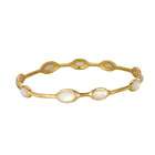   Sterling Silver Plated 8 Inch Mother Of Pearl Bangle Bracelet