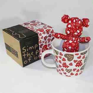   SYNC   [Heart Red] Stuffed Bear Mug (3.3 inch height) 