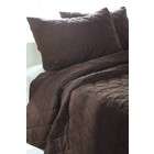   Home 3pc Solid Quilt Queen Size Cotton Bedding Quilt Set in Brown
