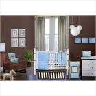   Quilted Circles Blue and Chocolate Crib Bedding Collection (3 Pieces