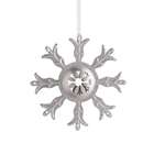   Pack of 6 Classic Silver Glitter Snowflake Bell Christmas Ornaments