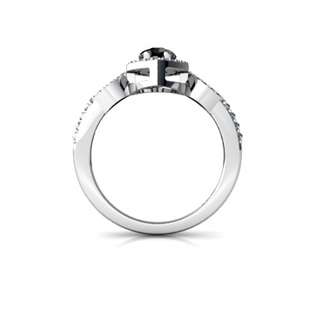 Black Diamond Ring 14K White Gold Genuine Marquise  Jewels For Me 