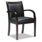 Tiffany Industries Ladder Back Guest Chair, Mahogany/Black Leather