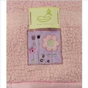  Cloud Reverising to Satin Crib Throw in Pink with Flower 