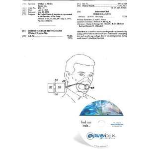  NEW Patent CD for METHOD FOR LEAK TESTING MASKS 