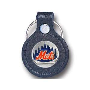  NEW YORK METS OFFICIAL LOGO LEATHER KEYCHAIN Sports 