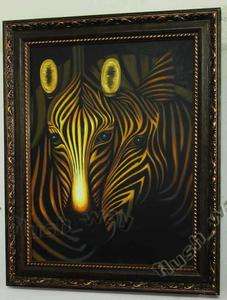 Hand Painted Animal Oil Paintings Canvas Art African Zebra P640  