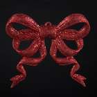 KSA Pack of 6 Large Red Glittered Bow Christmas Ornaments 11