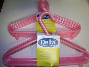 DELTA 20 PACK INFANT TODDLER CLOTHES HANGERS PINK NEW  