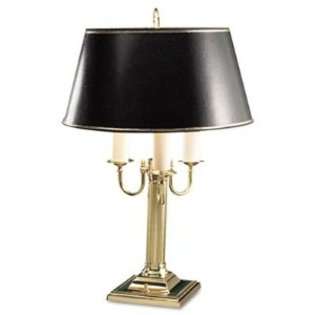 Ledu L567BR 3 Bulb candelabra table lamp, 23 high, black parchment 