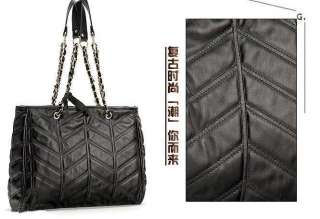 Women Korean Hobo PU handbag lady leather chain Tote shoulder bag 