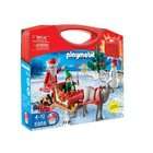 Playmobil Santa Sleigh Christmas Holiday Set with Bonus Carrying Case