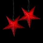   Set of 10 Country Heritage Red Star Christmas Lights   Green Wire