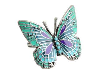 Lucky Brand Vintage Jewelry Green Enamel Butterfly Ring Womens Size 7 