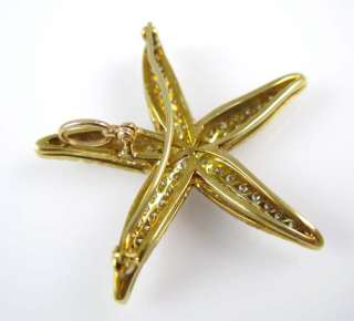 Handmade 18K Yellow Gold Starfish Broach Pendant 5.70ct  