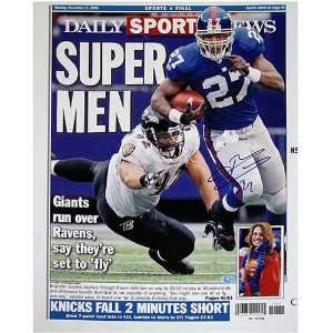 New York Giants Autographed #27 Brandon Jacobs Super Men Newspaper 