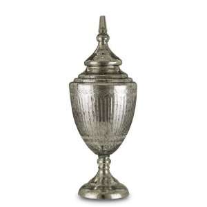   1022 Caspian   Decorative Urn, Antique Silver Finish