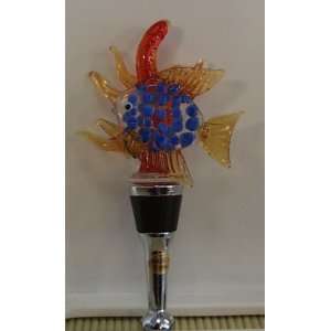  L. S. Arts Fish with Coral Bottle Stopper Kitchen 