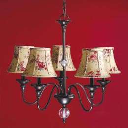 LAURA ASHLEY   KEATS 5 LIGHT CHANDELIER WITH ANGELICA COTTON BELL 