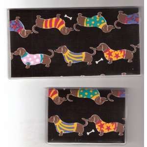   Set Made with Weiner Dog Dachshund in Sweaters Fabric 