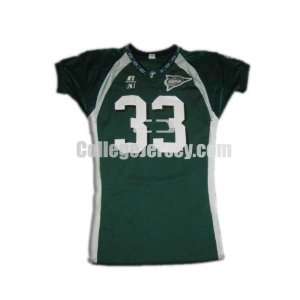  Green No. 33 Game Used Tulane Russell Football Jersey 