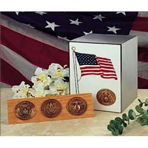  Metal Urns Stainless Steel Urn with Flag Panel